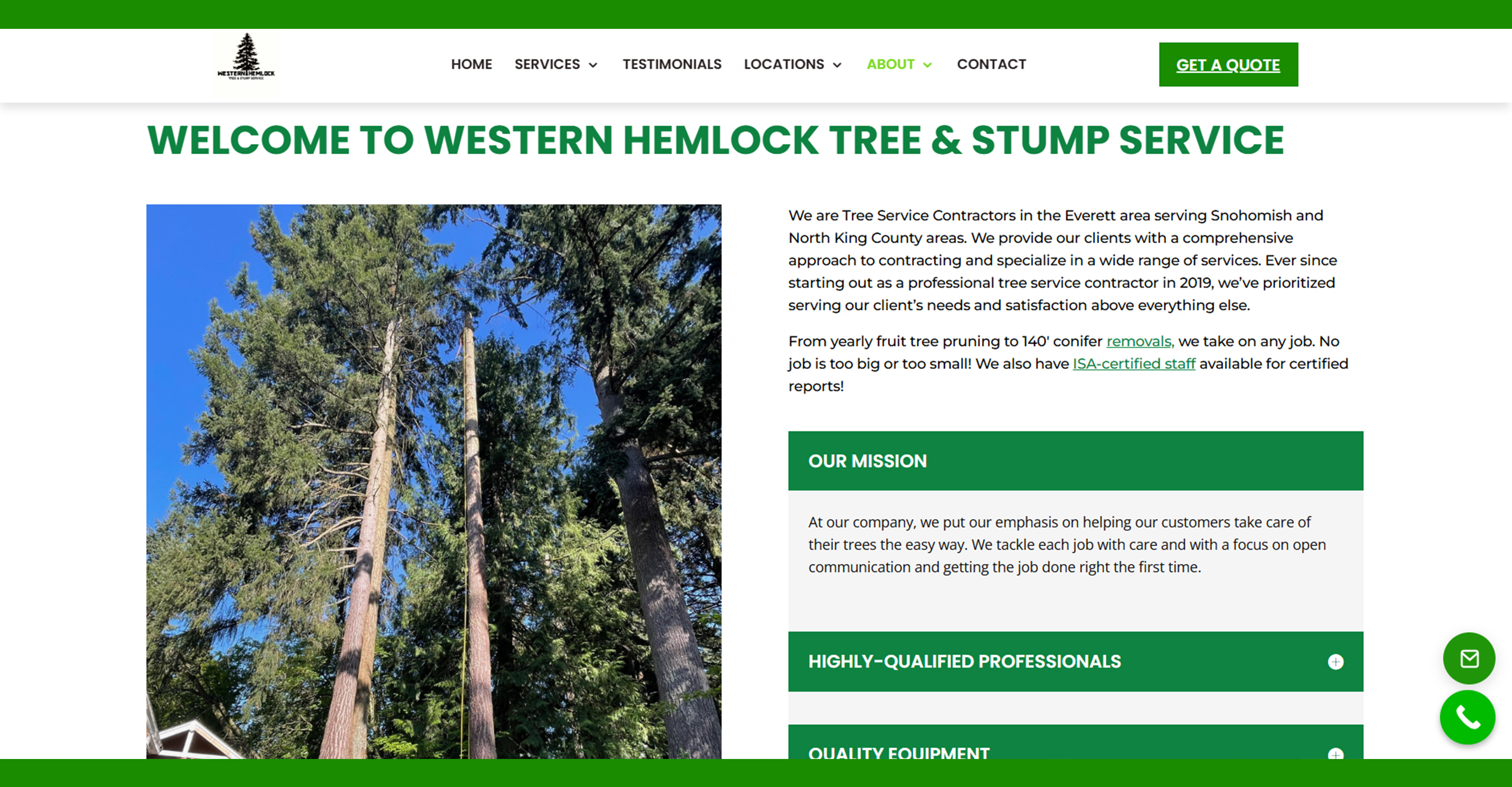 Western Hemlock Tree & Stump Service screenshot